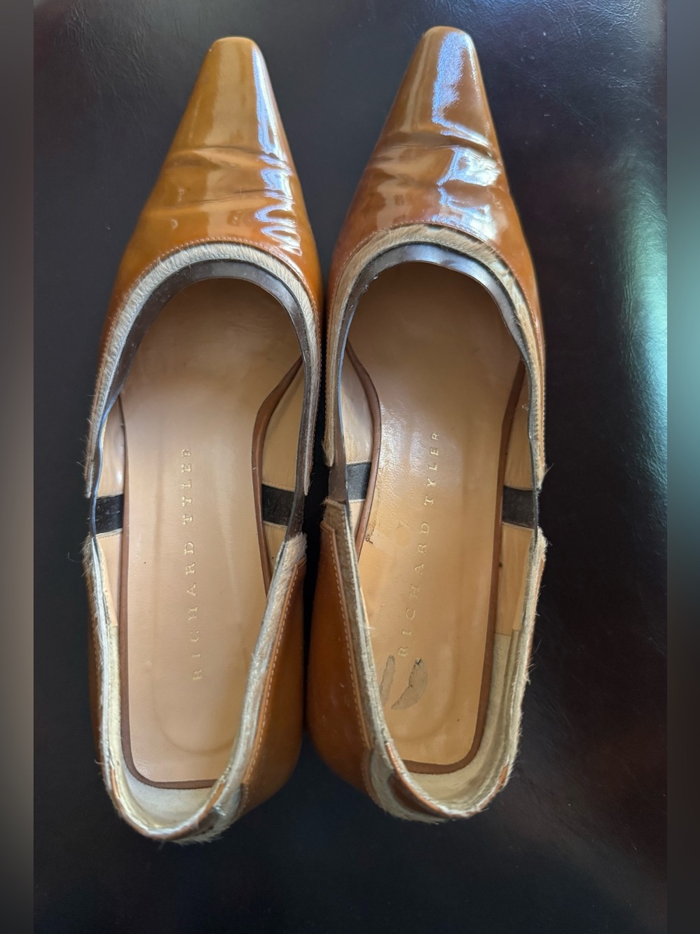 Richard Tyler Brown Patent Leather Women's Pumps